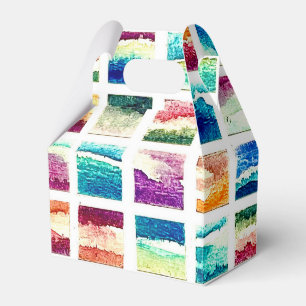 Abstract Watercolor Cloud Squares Painting Favour Box