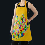 Abstract watercolor colourful floral apron<br><div class="desc">Cute colourful floral watercolor design with bright springtime flowers orange and vivid.</div>