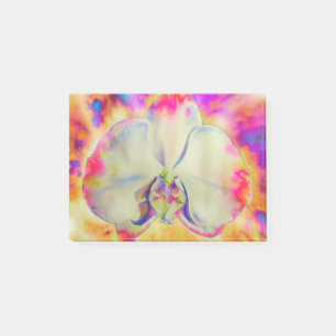 Abstract watercolor colourful orchid post-it notes