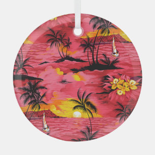 Abstract Watercolor: Creative Print Design. Glass Tree Decoration