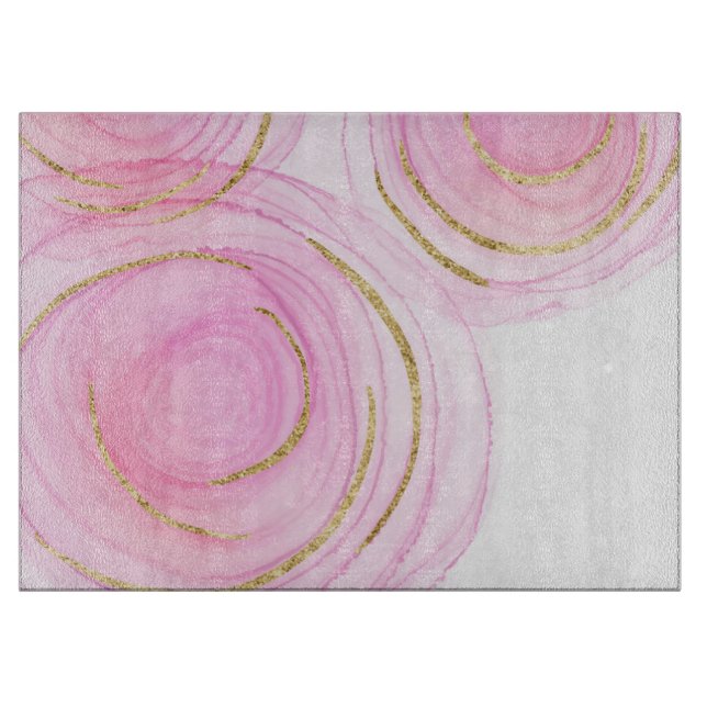 Abstract Watercolor Cutting Board (Front)