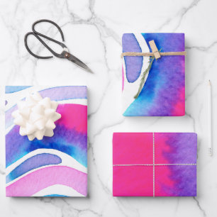 Abstract Watercolor Design Wrapping Paper Sheet