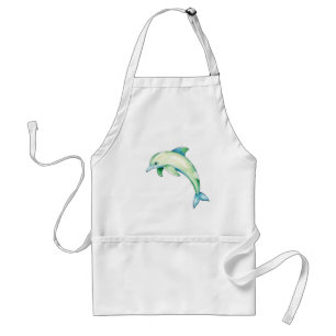 Abstract Watercolor Dolphin with Sea Stars Standard Apron