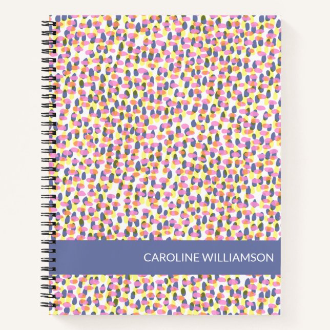 Abstract Watercolor Dots and Spots Personalised  Notebook (Front)
