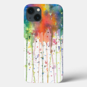 Abstract Watercolor Drippy Art iPhone 13 Case
