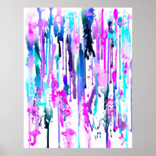 Abstract Watercolor Drips Poster