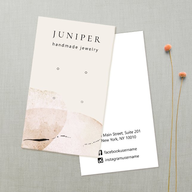 Abstract Watercolor Earring Jewellery Display Business Card (Creator Uploaded)