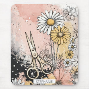 Abstract Watercolor Floral Art Mouse Pad