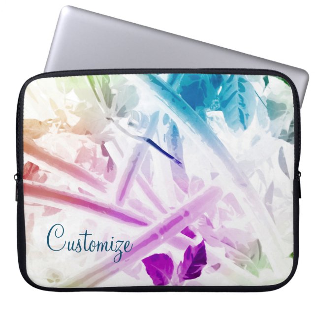 Abstract Watercolor Floral Laptop Sleeve (Front)