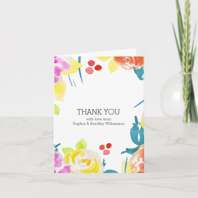 Abstract Watercolor Floral Thank you (Front)