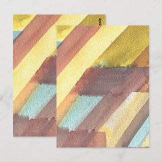 Abstract Watercolor Geometric Background Postcard