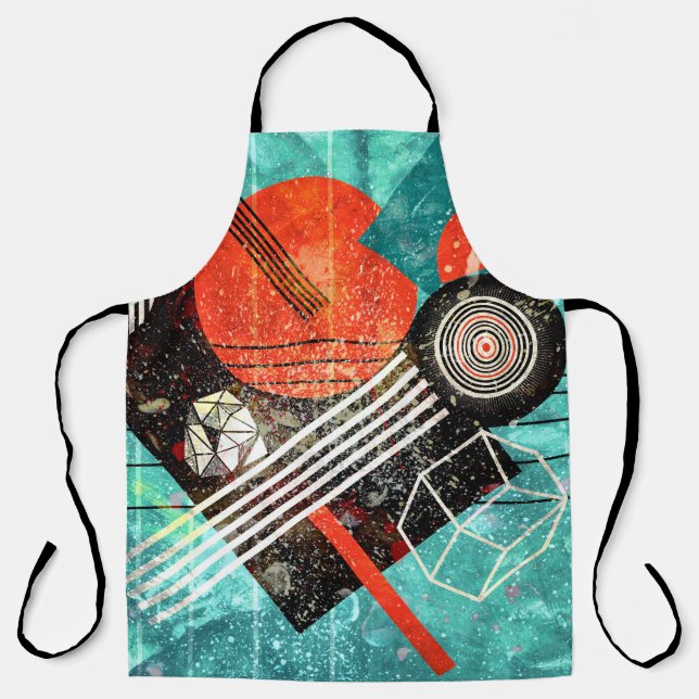 Abstract watercolor, geometric colourful shapes. apron (Front)