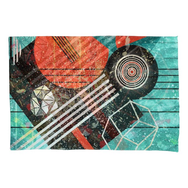 Abstract watercolor, geometric colourful shapes. pillowcase (Front)