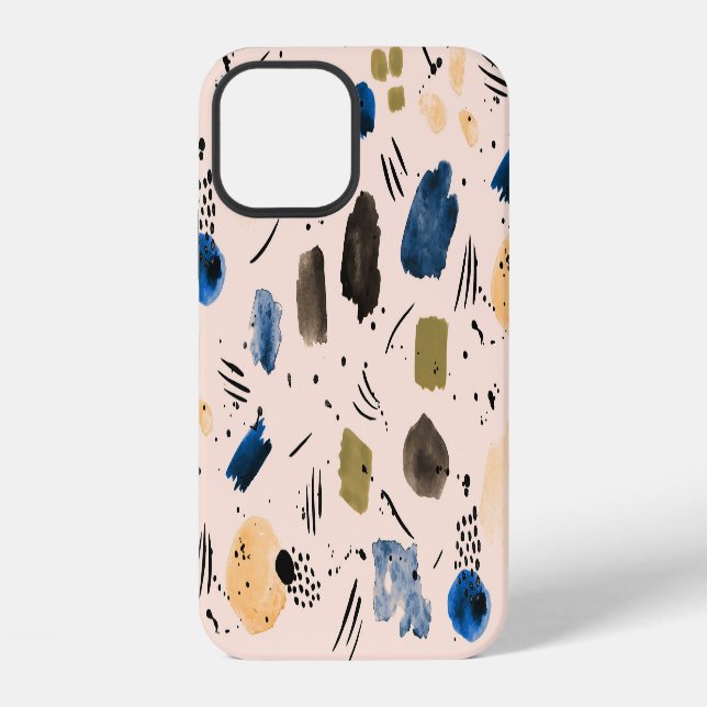 Abstract Watercolor: Geometric Ink Pattern. iPhone Case (Back)