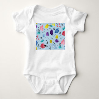 Abstract Watercolor Geometric Shapes Pattern Baby Bodysuit