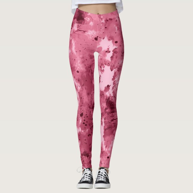 Abstract watercolor grunge: camouflage pattern. leggings (Front)