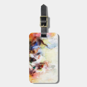 Abstract watercolor grunge texture with paint luggage tag