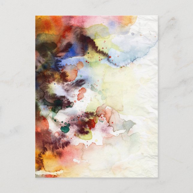 Abstract watercolor grunge texture with paint postcard (Front)