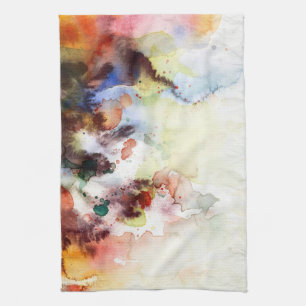 Abstract watercolor grunge texture with paint tea towel