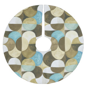 Abstract Watercolor Hand Drawn Brushed Polyester Tree Skirt