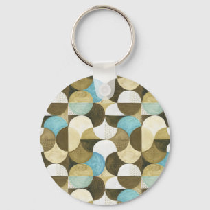 Abstract Watercolor Hand Drawn Key Ring