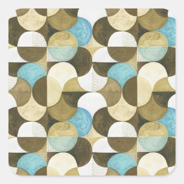 Abstract Watercolor Hand Drawn Square Sticker (Front)