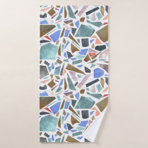 Abstract watercolor: hand-drawn white background. bath towel