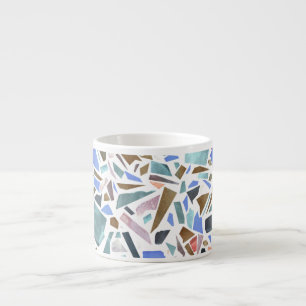 Abstract watercolor: hand-drawn white background. espresso cup