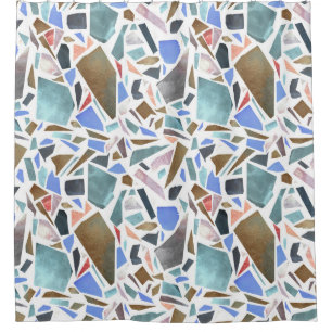 Abstract watercolor: hand-drawn white background. shower curtain
