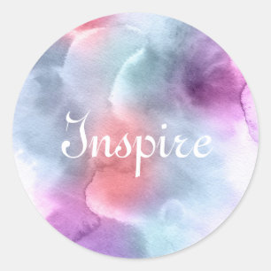 Abstract watercolor hand painted background 10 classic round sticker