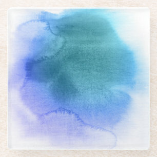 Abstract watercolor hand painted background 12 glass coaster