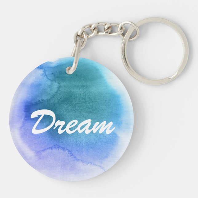Abstract watercolor hand painted background 12 key ring (Back)