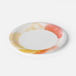 Abstract watercolor hand painted background 13 paper plate