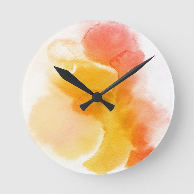 Abstract watercolor hand painted background 13 round clock (Front)