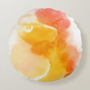 Abstract watercolor hand painted background 13 round cushion
