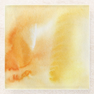 Abstract watercolor hand painted background 14 glass coaster