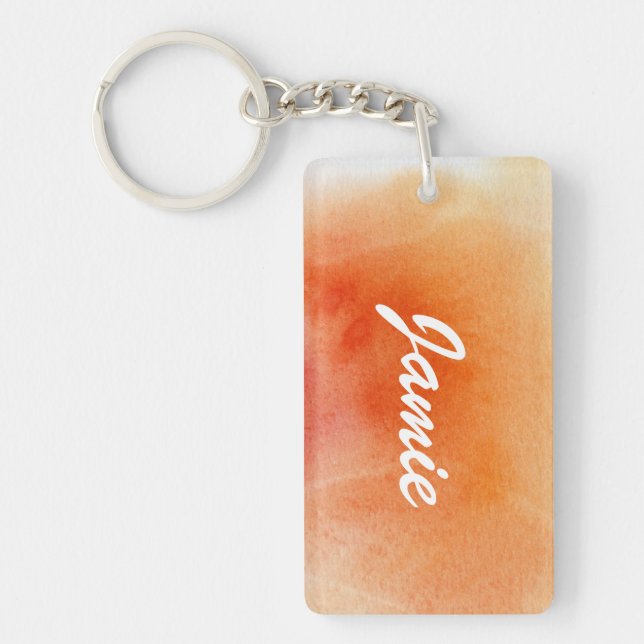 Abstract watercolor hand painted background 15 key ring (Front)