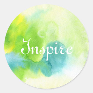 Abstract watercolor hand painted background 16 classic round sticker