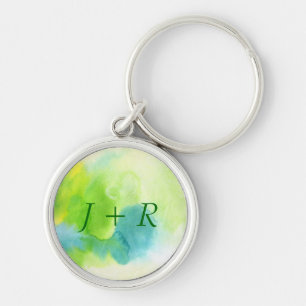 Abstract watercolor hand painted background 16 key ring