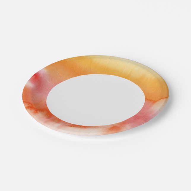 Abstract watercolor hand painted background 17 paper plate (Angled)