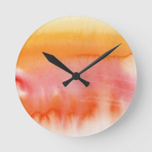 Abstract watercolor hand painted background 17 round clock