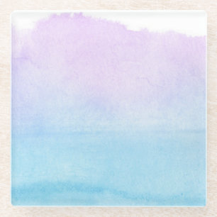 Abstract watercolor hand painted background 18 glass coaster