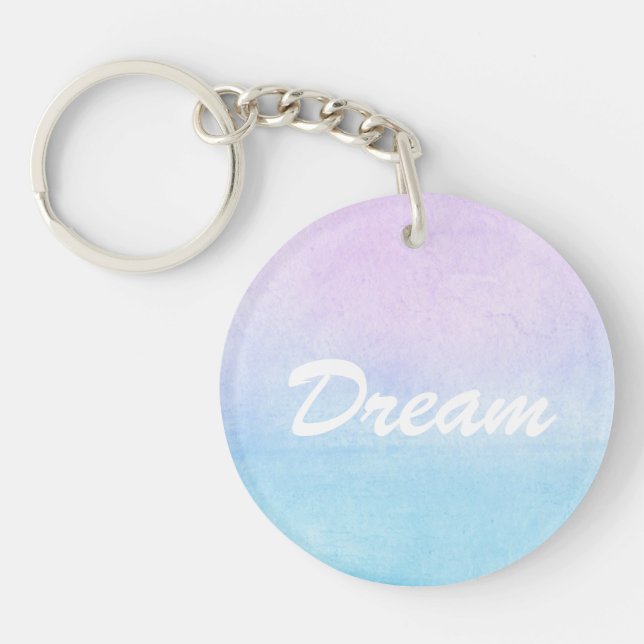 Abstract watercolor hand painted background 18 key ring (Front)