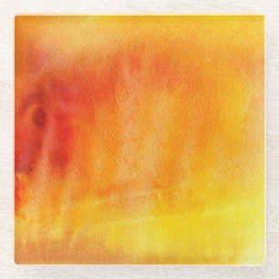 Abstract watercolor hand painted background 19 glass coaster