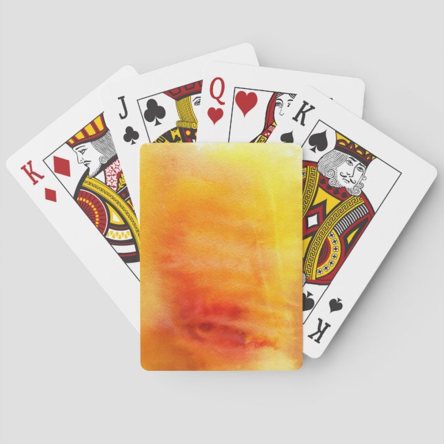 Abstract watercolor hand painted background 19 playing cards (Back)