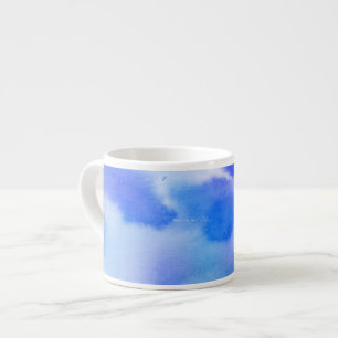 Abstract watercolor hand painted background. 2 espresso cup