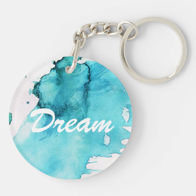 Abstract watercolor hand painted background 2 key ring (Back)