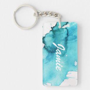 Abstract watercolor hand painted background 2 key ring