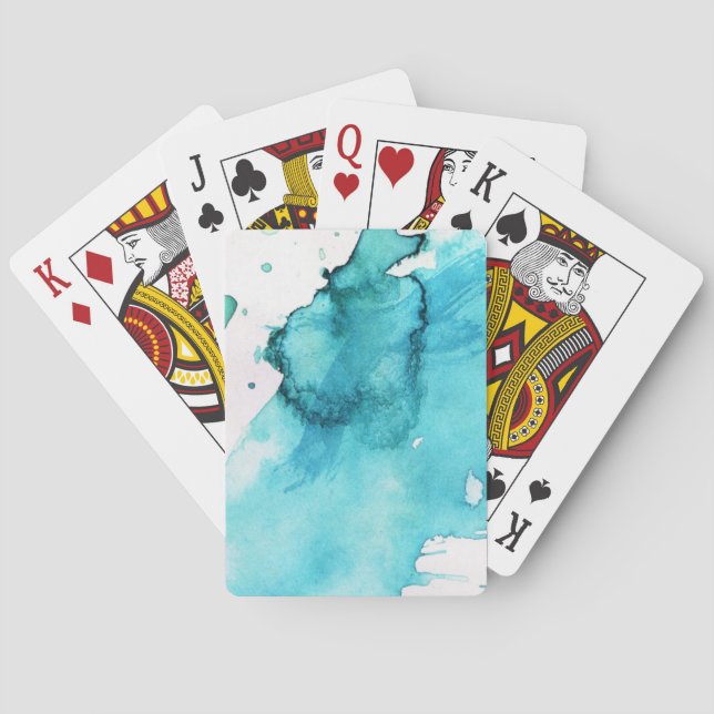 Abstract watercolor hand painted background 2 playing cards (Back)