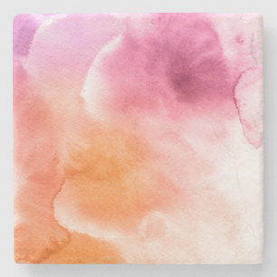 Abstract watercolor hand painted background 3 3 stone coaster